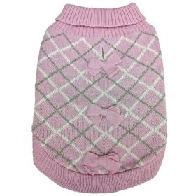 Fashion Pet Pretty in Plaid Dog Sweater Pink - XX-Small