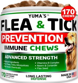 Flea and Tick Prevention for Dogs Chewables 170 Treats Natural Dog Flea and Tick Treatment All Breeds & Ages Made in USA