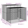 Dog House with Run Anthracite 84.3"x99.6"x71.3" Galvanized Steel