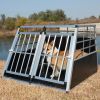 Double Doors Pet Car Transport Cage Aluminium Puppy Travel Crate Box Trapezoidal Kennel Dog Cat Carrier Cage