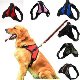 Dog Chest Harness Explosion-Proof Traction Rope For Medium and Large Dog Cat Lash Nylon Material Golden Retriever Pet Supplies (Color: black, size: S for 5-12kg)