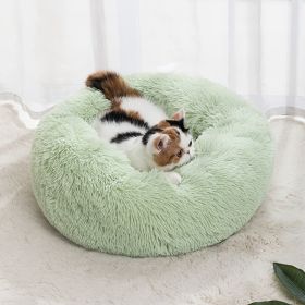 Pet Bed For Dog & Cat; Plush Cat Bed Warm Dog Bed For Indoor Dogs; Plush Dog Bed; Winter Cat Mat (Color: Light green, size: 50cm/19.7in)