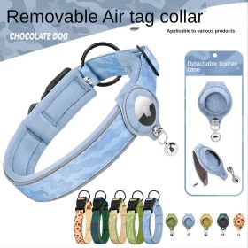 Cross-border new dog collar airtag locator anti-lost pet collar; Pet Collar with AirTag Case Holder (colour: Love green collar set, size: XL)