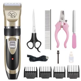 Dog Clippers Low Noise Pet Clippers Rechargeable Trimmer Cordless Grooming Tool (Color: Dog Clippers set)