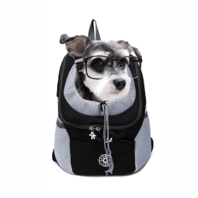 Portable Travel Backpack Outdoor Pet Dog Carrier Bag Mesh (Color: black)