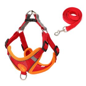 Small Dog Harness Puppy Harness and Leash Set with Reflective Strip for Small Dog Breeds (Color: Red, size: S)