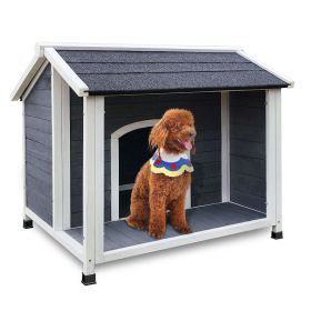 Outdoor Wooden Dog House, Waterproof Dog Cage, Windproof and Warm Dog Kennel, Dog Crates for Medium Dogs Pets Animals Easy to Assemble (Color: as Pic)