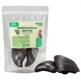 Water Buffalo Hooves-100% Natural;  High Protein;  Long-Lasting;  Grain-Free;  Gluten-Free;  Dog Dental Treat & Chews;  4 COUNT-10 oz (Default: default)