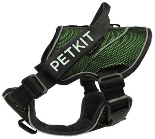 Petkit Air Quad-Connecting Adjustable Cushioned Chest Compression Dog Harness (Color: Orange/Black, size: large)