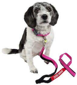 Dog Helios Neo-Indestructible Easy-Tension Sporty Embroidered Thick Durable Pet Dog Leash And Collar (Color: Pink, size: medium)