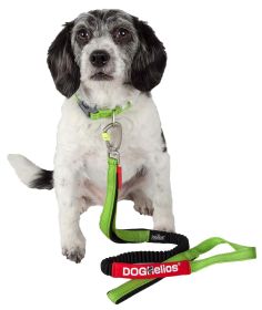 Dog Helios Neo-Indestructible Easy-Tension Sporty Embroidered Thick Durable Pet Dog Leash And Collar (Color: Green, size: small)