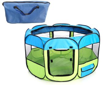 All-Terrain' Lightweight Easy Folding Wire-Framed Collapsible Travel Pet Playpen (size: medium)