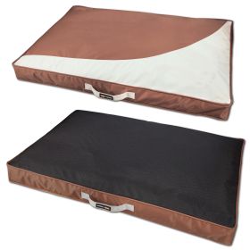 Dog Helios 'Immortal-Trek' Waterproof Rectangular Travel Dog Bed (Color: brown, size: small)