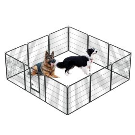 Dog Pens Outdoor 32" Height Foldable 12 Panels Heavy Duty Metal Portable Dog Playpen Indoor Anti-Rust Exercise Dog Fence with Doors for Large/Medium/S (Color: as Pic)