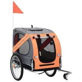 Pet Bike Trailer Orange and Gray (Color: brown)