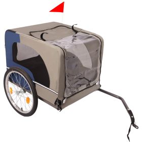 Tangkula Dog Bike Trailer, Breathable Mesh Dog Cart with 3 Entrances, Safety Flag, 8 Reflectors, Folding Pet Carrier Wagon with 20 Inch Wheels (Color: as Pic)