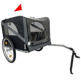 Outdoor Heavy Duty Foldable Utility Pet Stroller Dog Carriers Bicycle Trailer (Color: as Pic)