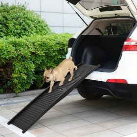 Folding Dog Ramp Black 60.2"x15.7"x4.9" Plastic (Color: black)