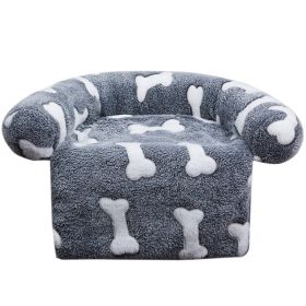 Pet Supplies Plush Kennel Sofa Blanket (Option: Gray Bone-100x120cm1490G)